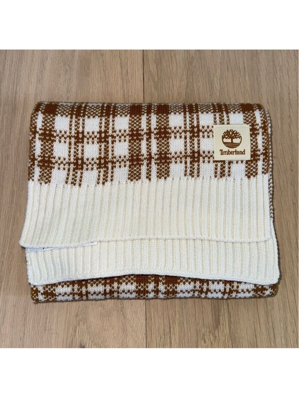 Timberland Scarf Cream & Tan Brown One Size
